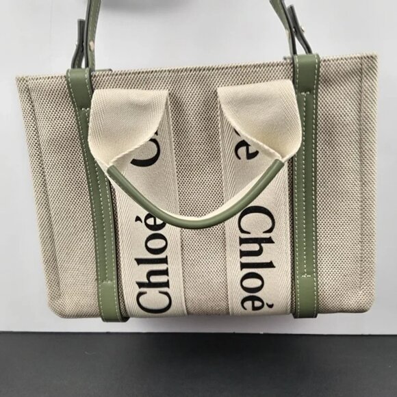 Chloe Woody Mini Canvas & Leather Tote - Picture 3 of 8